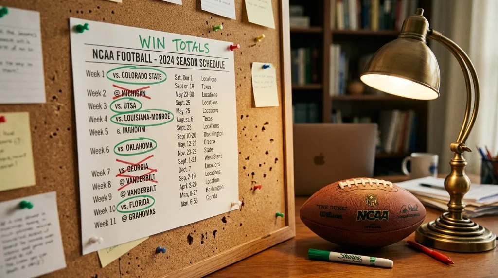 Win totals apuestas NCAA football victorias de temporada